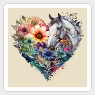 Floral Heart with Horsehead Magnet